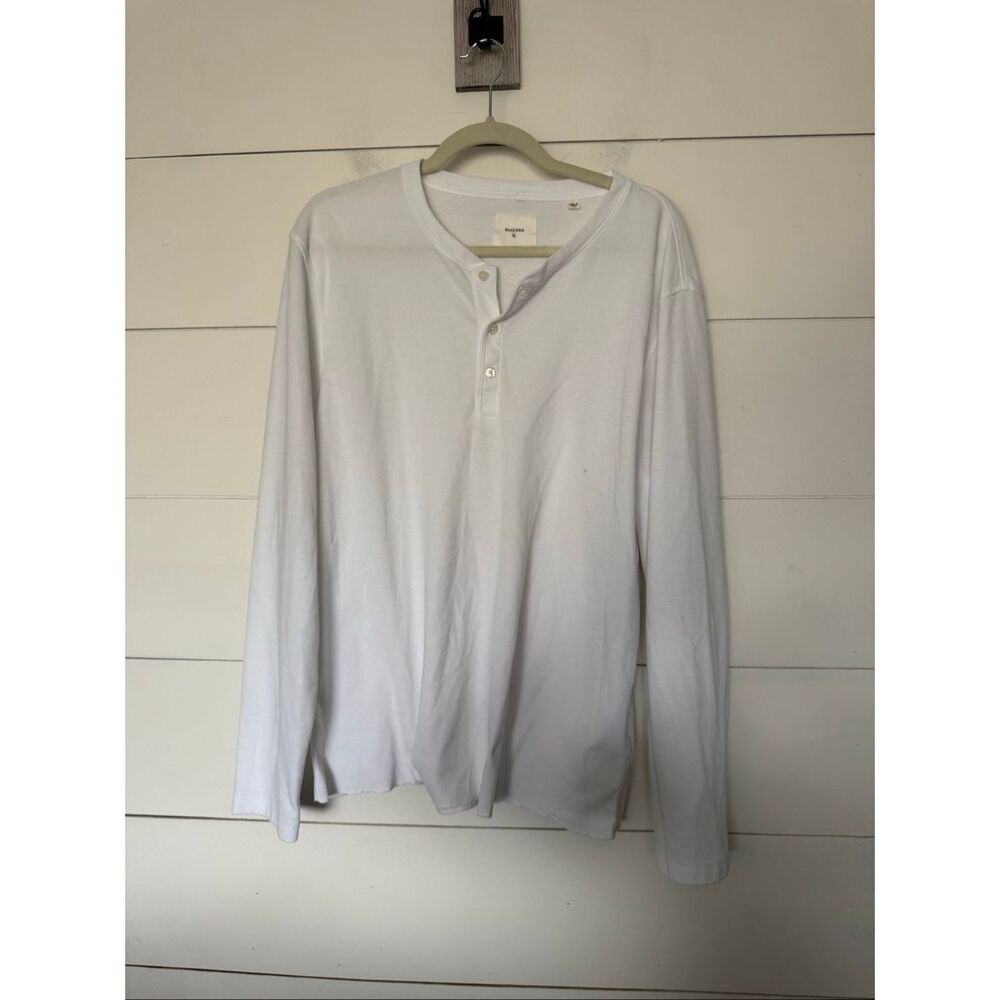 Billy Reid Men’s XL White Thermal Henley Top Longsleeve